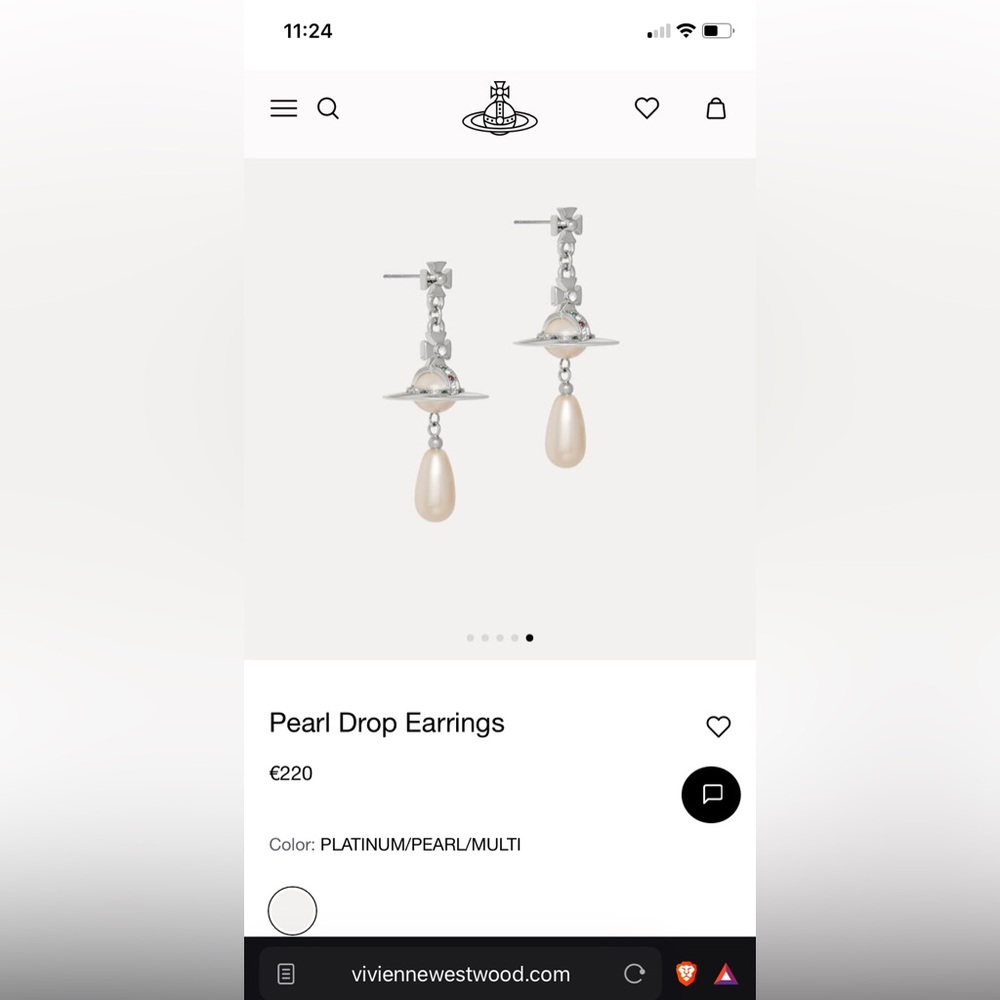 Vivienne Westwood Silver Toned Pearl Drop Earrings - Picture 2 of 9